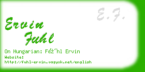 ervin fuhl business card